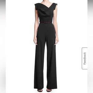 NWT Black Halo Jackie black belted Jumpsuit size 12